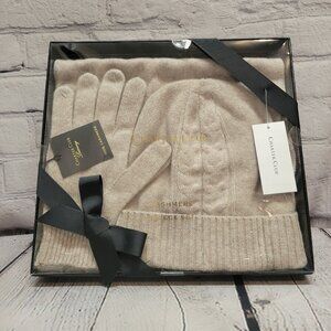 Charter Club Cashmere Hat, Gloves & Scarf Boxed Gift Set- Pearl Taupe Heather